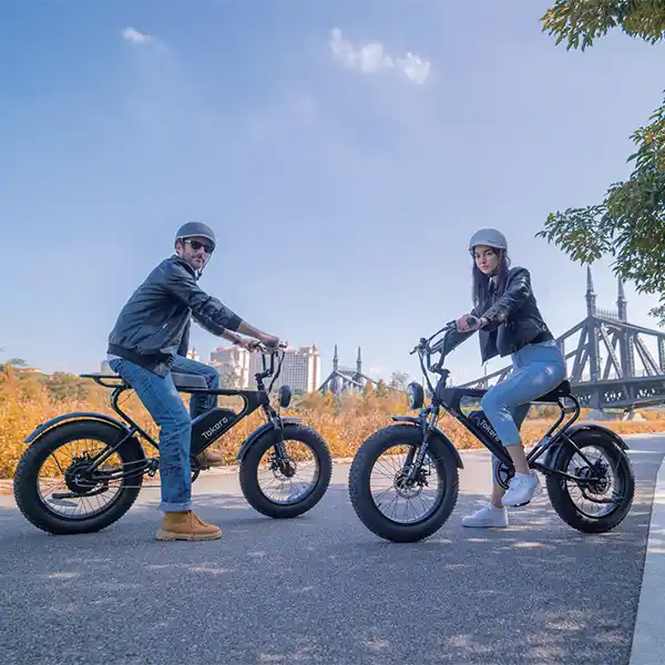 Electric Bike Couples Hang Out Riding